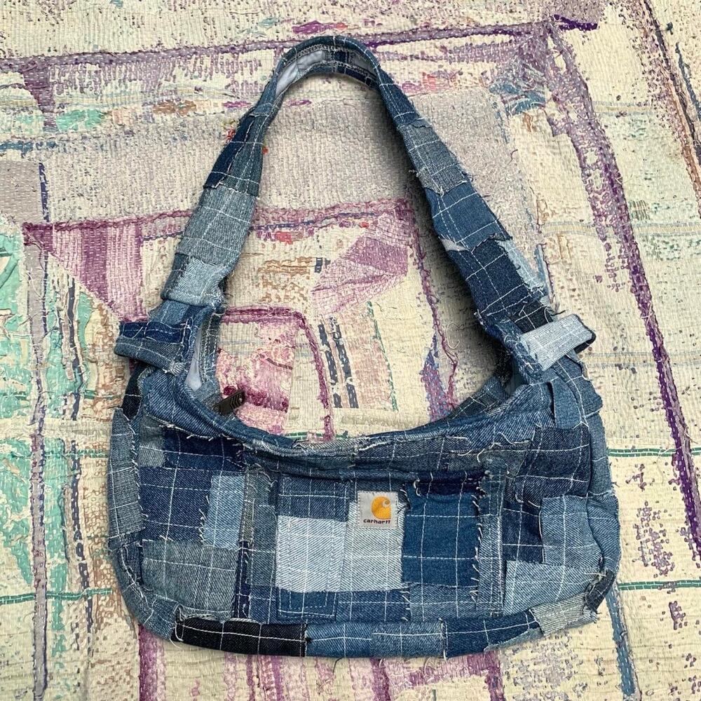 Custom upcycled carhartt shoulder bag
